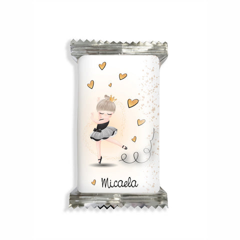 Adesivi cioccolato personalizzate compleanno tema ballerina Modello codice: PB 29 G