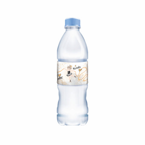 Etichette acqua personalizzate compleanno tema ballerina Modello codice: PB 29 L
