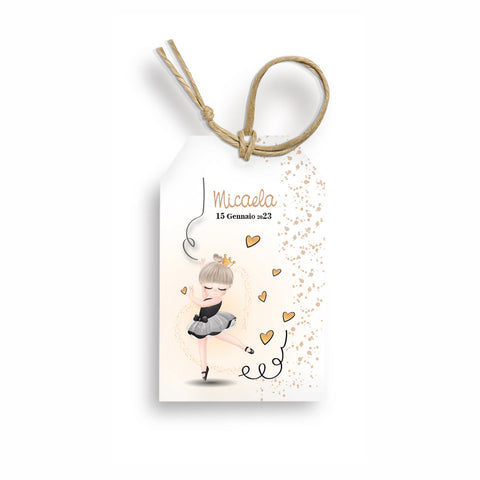 Tag bigliettini per compleanno articolo tema ballerina Modello codice: PB 29 S