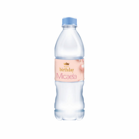 Etichette acqua personalizzate compleanno tema cuori Modello codice: PB 30 L