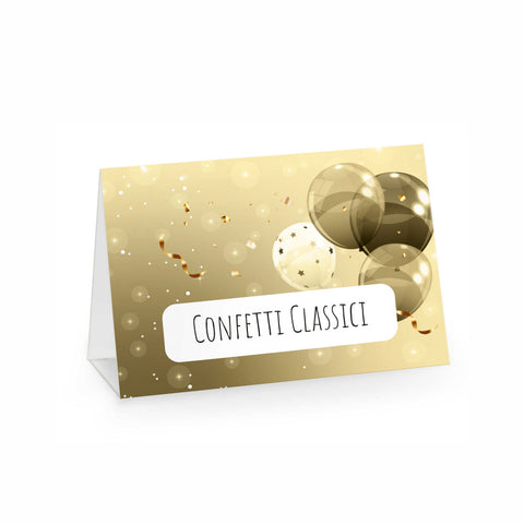 Segnagusto confetti e dolci festa di compleanno tema gold party Modello codice: PB 32 E
