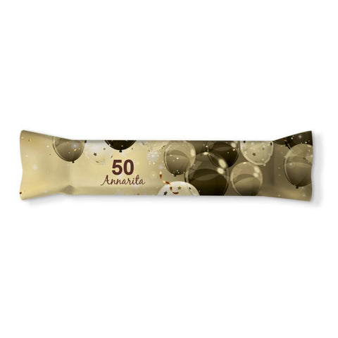 Adesivi barrette cioccolato personalizzate compleanno tema gold party Modello codice: PB 32 H