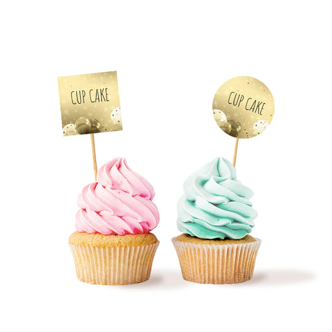 Segnagusti cup cakes articolo tema gold party Modello codice: PB 32 T