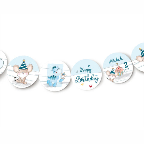 Festone compleanno personalizzato tema dino baby Modello codice: PB 3 N