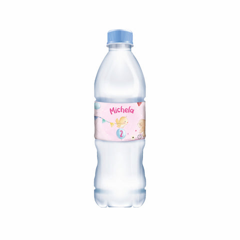 Etichette acqua personalizzate compleanno tema animali bimba Modello codice: PB 41 L