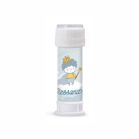 Etichette bolle di sapone personalizzate compleanno tema piccolo principe celeste Modello codice: PB 44 D