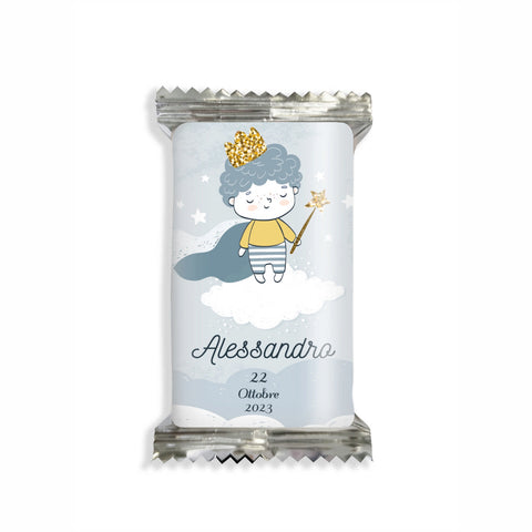 Adesivi cioccolato personalizzate compleanno tema piccolo principe celeste Modello codice: PB 44 G