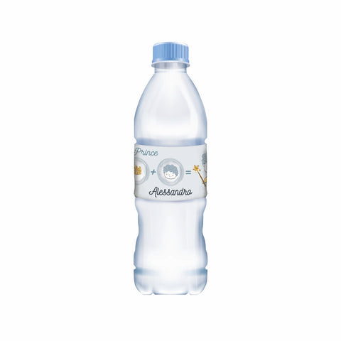 Etichette acqua personalizzate compleanno tema piccolo principe celeste Modello codice: PB 44 L