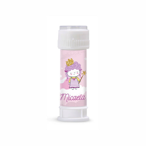 Etichette bolle di sapone personalizzate compleanno tema piccola principessa rosa Modello codice: PB 45 D