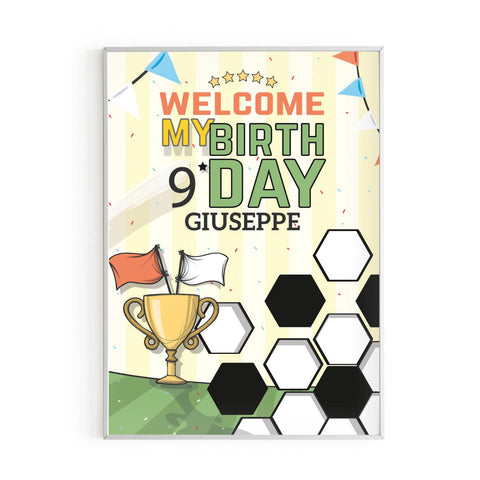 Cartellone benvenuto Welcome festa di compleanno tema calcio Modello codice: PB 4 C