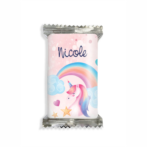 Adesivi cioccolato personalizzate compleanno tema unicorno Modello codice: PB 9 G